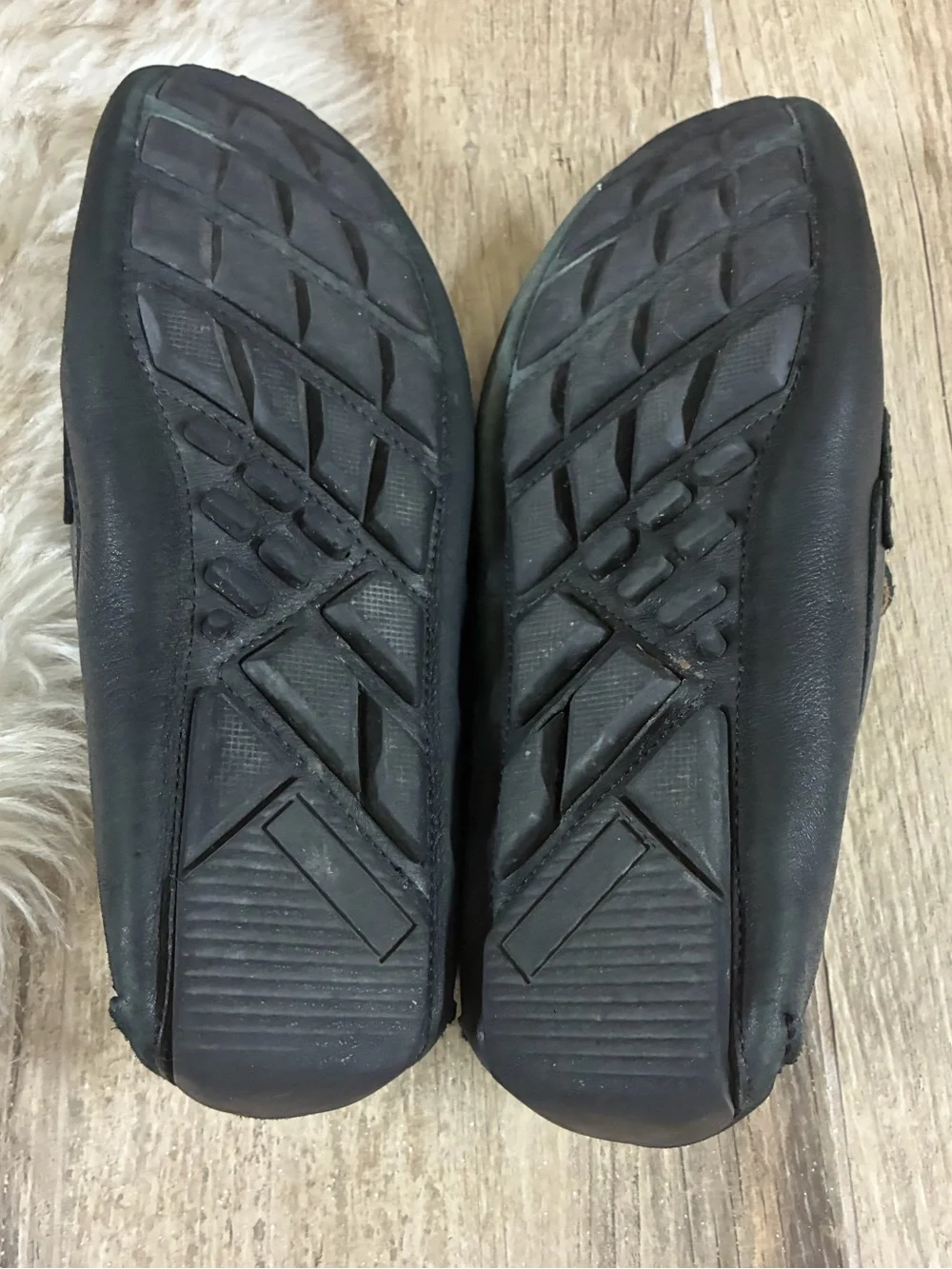 1901 Men’s Black Leather Penny Loafers Driving Shoes Size 9.5 M